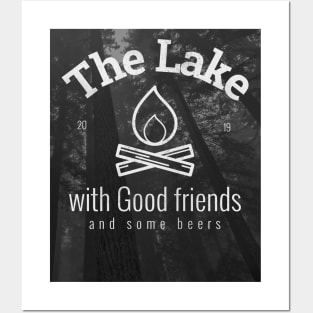 The Lake with good friends and some beers Posters and Art